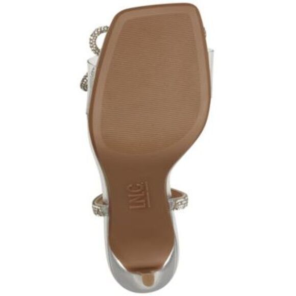 INC Womens Silver Adjustable Lively Square Toe Stiletto Buckle Heeled Sandal 7 M - Picture 4 of 4